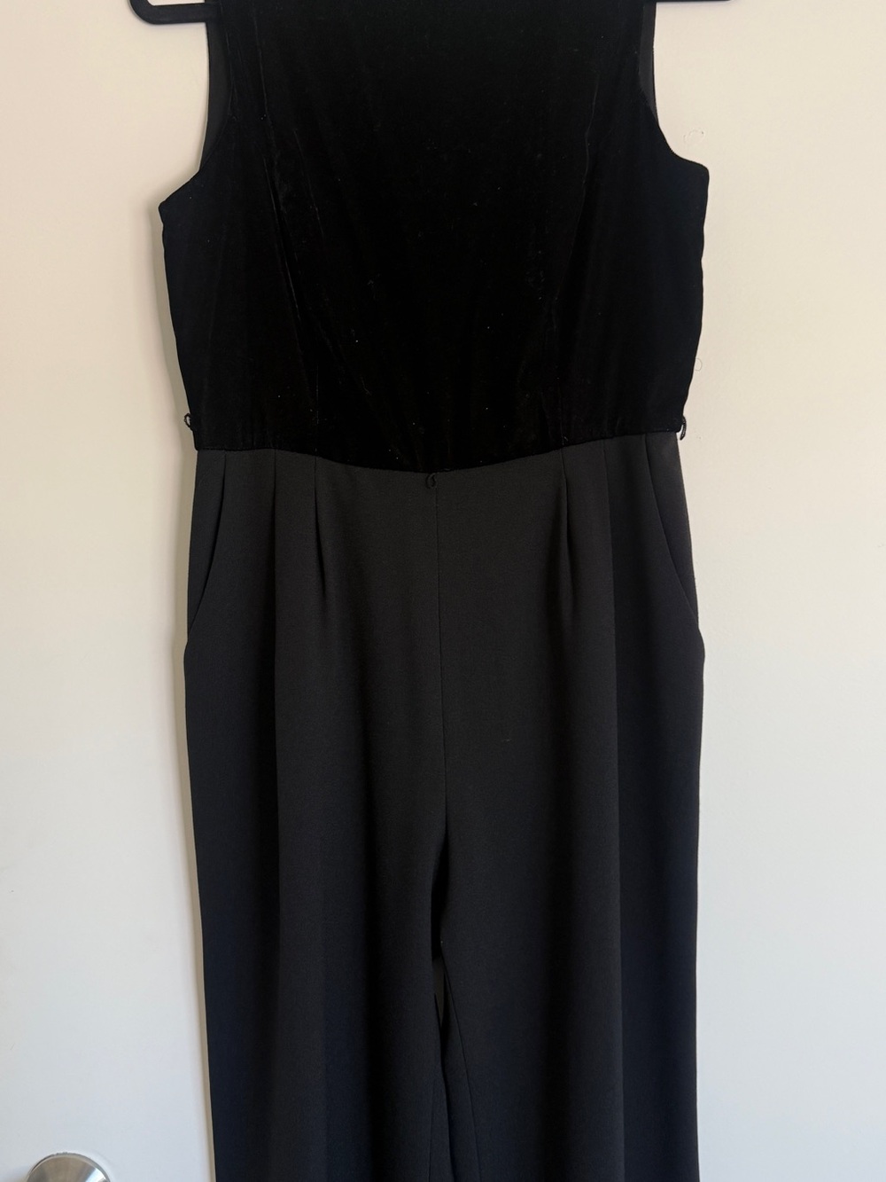 Eliza J Black Velvet Bodice Wide-Leg Jumpsuit